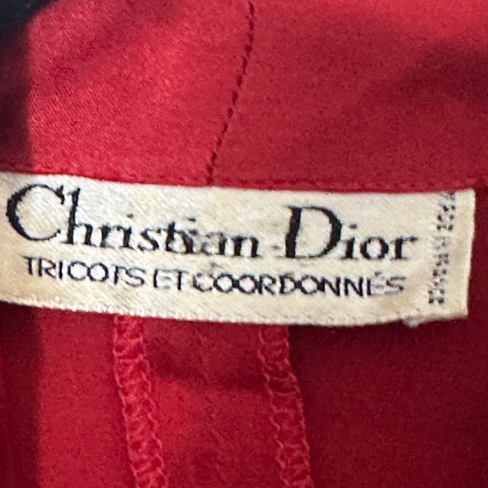 Vintage Christian Dior Red Silk Blouse | Tricots et Coordonnés | EU 44 / US 12 - Picture 4 of 10